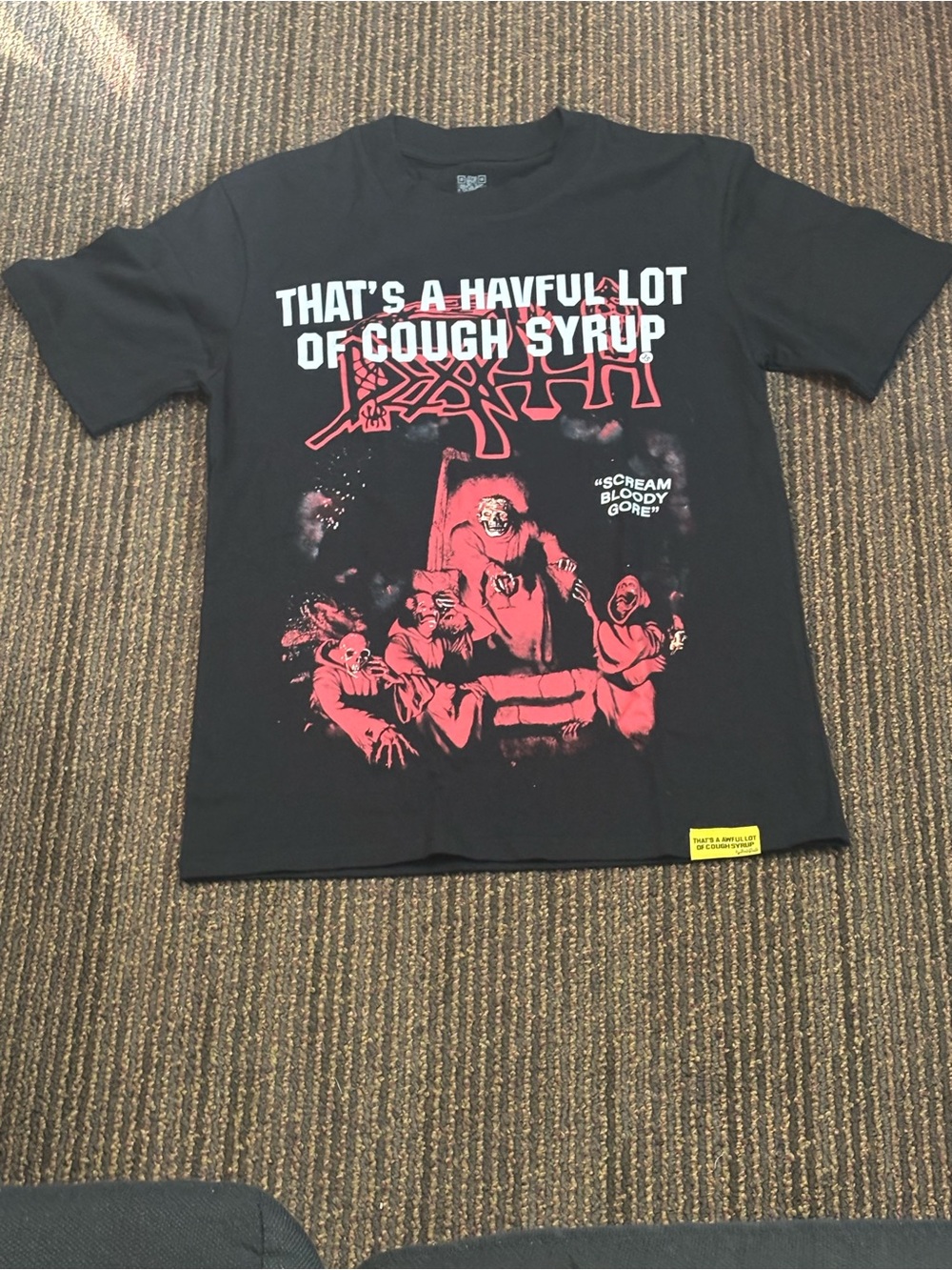 Black Graphic Tee "That's A Havyul Lot Of Cough Syrup"
